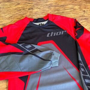 Thor Phase Red Black Gray Motocross MX Long Sleeve Jersey Small